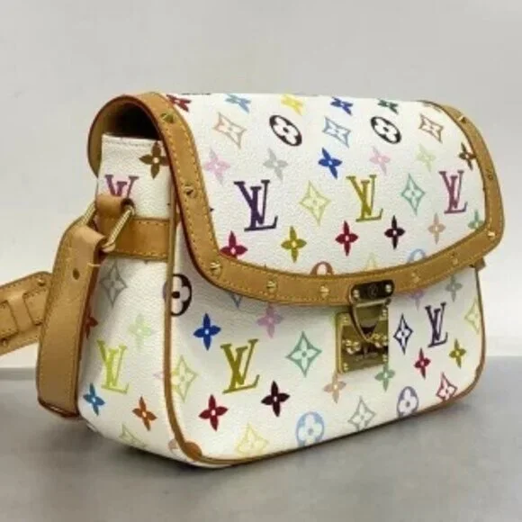 Authentic LOUIS VUITTON Sologne Multicolor Monogram Crossbody Shoulder Bag White - Picture 7 of 14